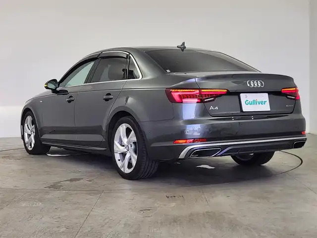 アウディ Ａ４ 45TFSIクワトロスポーツ 愛知県 2019(令1)年 1.5万km デイトナグレーパールエフェクト ナビ　/Ａｐｐｌｅ　ＣａｒＰｌａｙ　/全方位カメラ　/ハーフレザー　/パワーシート　/シートヒーター　/ＥＴＣ２．０　/ＢＳＭ　/ＵＳＢ　/クルコン　/パドルシフト　/前後ドラレコ　/ソナー　/ＬＥＤ　/保証書　/取説　/記録簿