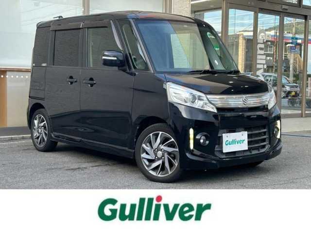 スズキ スペーシア カスタム TS 大阪府 2014(平26)年 10.6万km ブルーイッシュブラックパール3 純正ＳＤナビ/（フルセグ／ＢＴ／ＣＤ／ＤＶＤ）/バックカメラ/アイドリングストップ/両側パワースライドドア/純正フロアマット/ＥＴＣ/保証書/取扱説明書/スペアキー