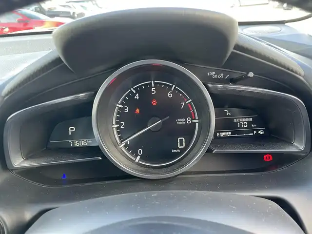 マツダ デミオ 13S ツーリング 島根県 2018(平30)年 7.2万km スノーフレイクホワイトパールマイカ 純正SDナビ　/フルセグTV　/DVD再生　/Bluetooth接続　/バックカメラ　/前後ドライブレコーダー　/ビルトインETC　/アイドリングストップ　/衝突軽減ブレーキ　/ヘッドアップディスプレイ　/前席シートヒーター　/デジタルインナーミラー/スマートキー/プッシュスタート/純正LEDヘッドライト　/純正１５インチアルミホイール/純正フロアマット