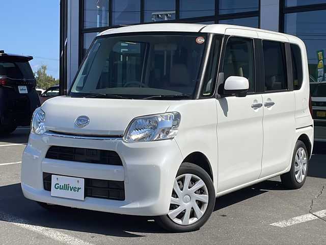 ダイハツ タント X SA 道東・釧路十勝 2014(平26)年 4.5万km パールホワイトⅢ ・４WD/・純正SDメモリナビ/（Bluetooth・CD・DVD・フルセグ・AM・FM）/・バックカメラ/・純正フリップダウンモニター/・純正キー一体型エンジンスターター/・片側パワースライドドア/・スマートキー/・プッシュスタート/・衝突被害軽減システム/・純正フロアマット/・オートライト/・横滑り防止機能/・保証書