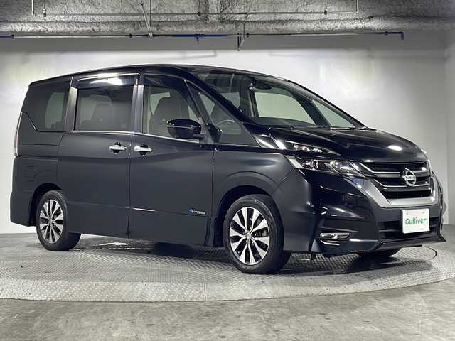 日産 セレナ ハイウェイスター Vセレクション 沖縄県 2017(平29)年 6.1万km ダイヤモンドブラック 禁煙車/純正９インチナビ/【ＣＤ／ＤＶＤ／フルセグＴＶ／Ｂｌｕｅｔｏｏｔｈ】/アラウンドビューカメラ/フリップダウンモニター/両側パワースライド/前方ドライブレコーダー/純正１６インチアルミ/ステアリングリモコン/コーナーセンサー/ＥＴＣ/スマートキー/プッシュスタート/ＵＳＢ/セーフティパックA/・SRSカーテンエアバッグシステム/・イドエアバッグシステム/・踏み間違い衝突防止アシスト/・インテリジェントパーキングアシスト
