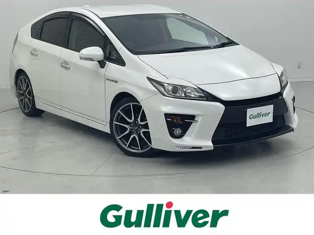 トヨタ プリウス S ツーリングセレ G’s 茨城県 2014(平26)年 8.5万km ホワイトパールクリスタルシャイン 社外ナビ/フルセグ再生可/バックカメラ/純正アルミホイール/純正フロアマット/ビルトインETC/社外ドライブレコーダー［DRV-355］