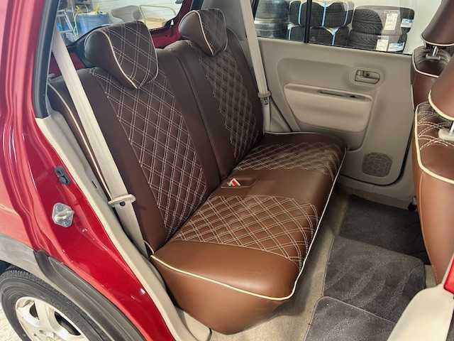 スズキ ラパン L 宮城県 2017(平29)年 4.9万km フェニックスレッドパール 社外ナビ/バックカメラ/Bluetooth/CD/USB入力端子/衝突被害軽減システム/盗難防止装置/プッシュスタート/クラッツィオシートカバー/シートヒーター/ドライブレコーダー/ETC/社外アルミホイール/社外フロアマット