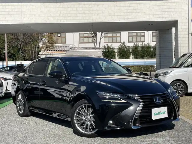 レクサス ＧＳ 300h Iパッケージ 兵庫県 2016(平28)年 7.5万km グラファイトブラックガラスフレーク 外部検査実施済み//OP 18インチAW（切削光輝）//OP クリアランスソナー//OP 3眼フルLEDヘッドランプ//OP アダプティブハイビームシステム//黒本革シート//前席ヒーター/ベンチレーション/電動/運転席メモリ付//メーカーSDナビ（12.3インチ）//地デジ/DVD/BT/USB/AUX//ステアリングリモコン//ステアリングヒーター//バックカメラ//ビルトインETC//電動リヤサンシェード//ドライブレコーダー//プリクラッシュセーフティ//レーンキープアシスト//タイヤ空気圧警報（TPMS）//レーダークルーズコントロール