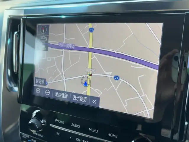 トヨタ アルファード S Cパッケージ 徳島県 2022(令4)年 1.6万km ホワイトパールクリスタルシャイン ツインムーンルーフ/純正9インチメーカーオプションナビ/　フルセグ(キャンセラー 有)/BT/  /AppleCarPlay/AndroidAuto/バックカメラ/デジタルインナーミラー/ブラインドスポットモニター/シーケンシャルウィンカー/衝突被害軽減ブレーキ/アダプティブクルーズコントロール/レーンキープアシスト/両側パワースライドドア/黒革レザーシート/全席パワーシート/シートヒーター/エアシート/ステアリングヒーター/三眼LEDヘッドライト/オートライト/オートマチックハイビーム/フォグランプ/電子パーキング/オートホールド/ETC2.0/前後ドライブレコーダー/純正18インチアルミホイール/純正フロアマット/スマートキー２本