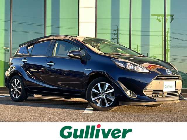 トヨタ アクア S スタイルブラック 福岡県 2018(平30)年 6.9万km ダークブルーマイカ プリクラッシュセーフティスタート/純正メモリナビTV/バックカメラ/ビルトインETC2.0/純正ドライブレコーダー/純正１５インチアルミ/前後コーナーセンサー /プッシュスタートエンジン/保証書・取説/スペアキー