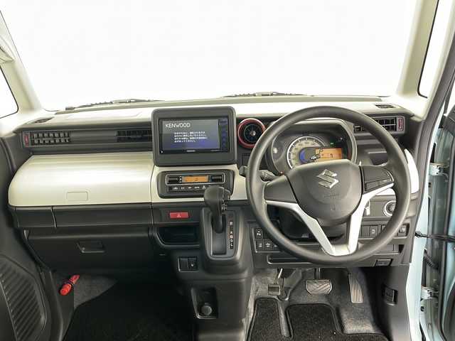 スズキ スペーシア HYBRID G 長野県 2020(令2)年 1.6万km オフブルーM ４WD/社外ナビ/CD・DVD再生/Bluetooth Audio/フルセグTV/バックカメラ/両側スライドドア/レーダーブレーキサポート/レーンディパーチャアラート/シートヒーター /スマートキー/プッシュスタート/オートライト/アイドリングストップ/横滑り防止装置