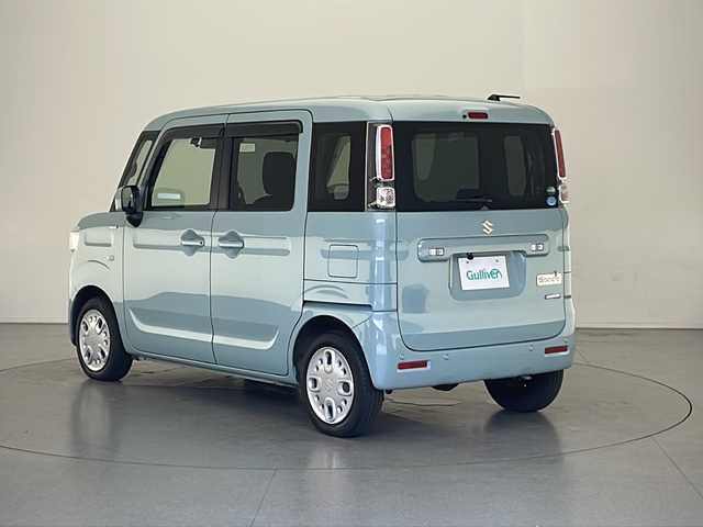 スズキ スペーシア HYBRID G 長野県 2020(令2)年 1.6万km オフブルーM ４WD/社外ナビ/CD・DVD再生/Bluetooth Audio/フルセグTV/バックカメラ/両側スライドドア/レーダーブレーキサポート/レーンディパーチャアラート/シートヒーター /スマートキー/プッシュスタート/オートライト/アイドリングストップ/横滑り防止装置