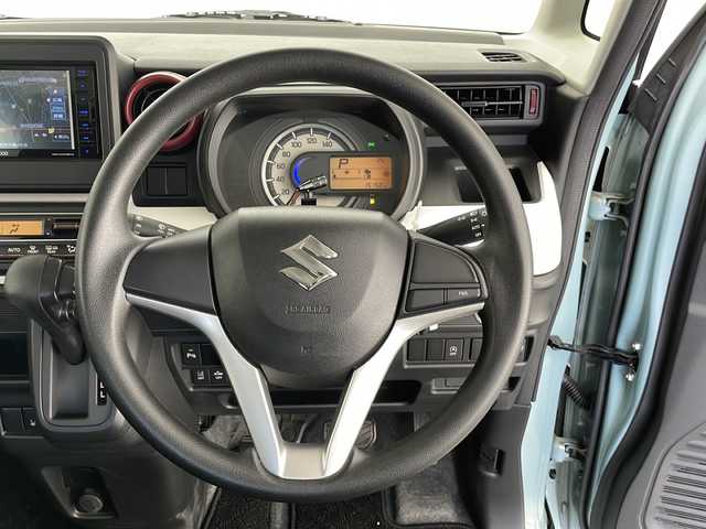 スズキ スペーシア HYBRID G 長野県 2020(令2)年 1.6万km オフブルーM ４WD/社外ナビ/CD・DVD再生/Bluetooth Audio/フルセグTV/バックカメラ/両側スライドドア/レーダーブレーキサポート/レーンディパーチャアラート/シートヒーター /スマートキー/プッシュスタート/オートライト/アイドリングストップ/横滑り防止装置