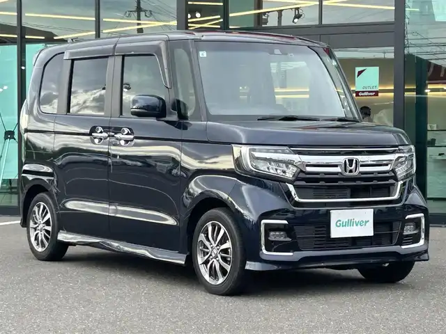 ホンダ Ｎ ＢＯＸ カスタム L 鹿児島県 2021(令3)年 1.4万km ミッドナイトブルービームM ホンダセンシング/純正8インチナビ/　　CD/DVD/MSV/フルセグTV/バックカメラ/アダプティブクルーズコントロール/片側パワースライドドア/シートヒーター/シートバックテーブル/LEDオートライト/純正14アルミホイール/プラズマクラスター付きオートエアコン/スマートキー/ETC