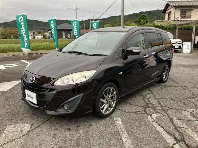 マツダ プレマシー 20S スカイアクティブ Lパック 広島県 2016(平28)年 9.9万km ラディアントエボニーマイカ ワンオーナー/純正ナビ・フルセグTV/ハーフレザーシート/パドルシフト/HIDオートライト/アルパインフリップダウンモニター/クルーズコントロール/バックカメラ/両側パワースライドドア/スマートインETC/アドバンストキー