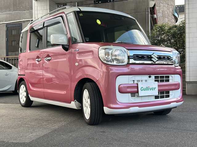 スズキ スペーシア HYBRID X 京都府 2018(平30)年 8.3万km チアフルピンクメタリック/ホワイト2トーンルーフ パナソニックSDナビ(CN-RZ846)/Bluetooth/CD/DVD再生機能/iPod/USB入力端子/HUD /全方位カメラ /衝突軽減ブレーキ /後方コーナーセンサー /レーンキープアシスト/横滑り防止/禁煙 /2トーン /LEDヘッドライト /オートライト/デジタルインナーミラー /ASSURAレーダー探知機(AR-46LA)/LONZAペダルカバー/前方ドライブレコーダー(HF-AHD-2309Y)/ルーフレール/純正AW14インチ/Wエアバッグ/運転席シートヒーター/両側パワースライドドア