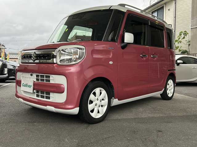 スズキ スペーシア HYBRID X 京都府 2018(平30)年 8.3万km チアフルピンクメタリック/ホワイト2トーンルーフ パナソニックSDナビ(CN-RZ846)/Bluetooth/CD/DVD再生機能/iPod/USB入力端子/HUD /全方位カメラ /衝突軽減ブレーキ /後方コーナーセンサー /レーンキープアシスト/横滑り防止/禁煙 /2トーン /LEDヘッドライト /オートライト/デジタルインナーミラー /ASSURAレーダー探知機(AR-46LA)/LONZAペダルカバー/前方ドライブレコーダー(HF-AHD-2309Y)/ルーフレール/純正AW14インチ/Wエアバッグ/運転席シートヒーター/両側パワースライドドア