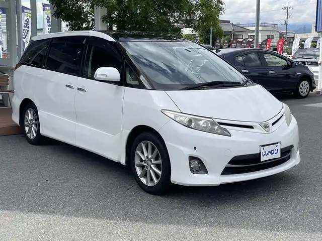トヨタ エスティマ アエラス Gエディション 山梨県 2012(平24)年 8.5万km ホワイトパールクリスタルシャイン (株)IDOMが運営する【じしゃロン甲府店】の自社ローン専用車両になります。/こちらは現金またはオートローンご利用時の価格です。自社ローンご希望の方は別途その旨お申付け下さい/〇純正SDナビ/・フルセグTV/CD/DVD/BT接続/〇バックカメラ/〇ETC/〇KENWOOD製前後ドラレコ/（DRV-MR745）/〇両側パワースライドドア/〇サンルーフ/〇純正Fマット