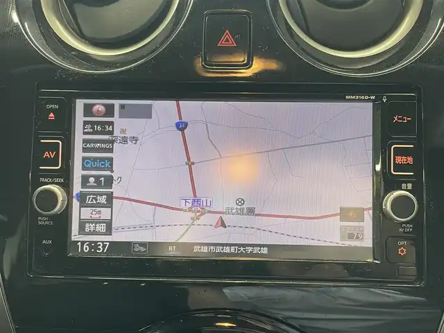 日産 ノート X DIG－S 佐賀県 2016(平28)年 8.4万km スーパーブラック エマージェンシーブレーキ　/コーナーセンサー　/純正SDナビ　/・アラウンドビューモニター　/・フルセグTV/BT/CD/DVD/ETC　/プッシュスタート　/アイドリングストップ/オートライト/ヘッドライトレベライザー/電動格納ミラー/ドアバイザー/フロアマット/ISOFIX/スペアキー×１/取扱説明書/保証書