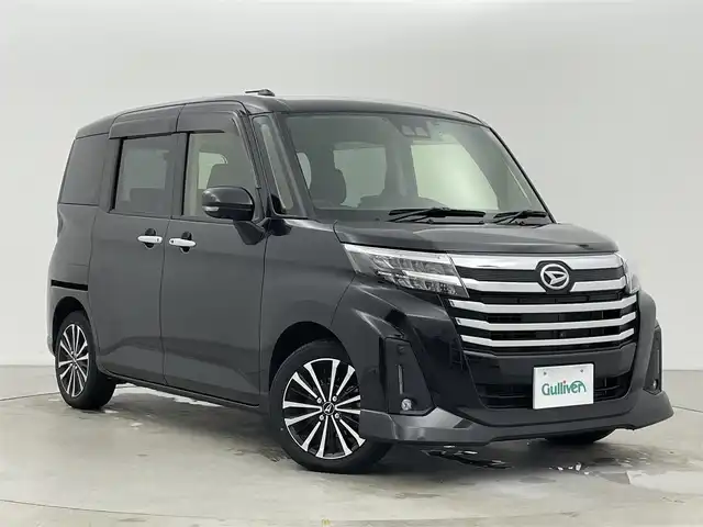 ダイハツ トール カスタムG ターボ 富山県 2022(令4)年 3.9万km ブラックマイカメタリック ポータブルナビ(AM/FM/BT/HDMI)/フルセグTV/全方位カメラ(バック)/レーダークルーズコントロール/衝突軽減ブレーキ/両側パワースライドドア/電子パーキングブレーキ/オートブレーキホールド/前後コーナーセンサー/前後ドライブレコーダー/盗難防止装置/横滑り防止装置/オートライト/LEDヘッドライト/ETC/純正AW/社外AW付スタッドレスタイヤ車載/純正フロアマット/プッシュスタート/保証書