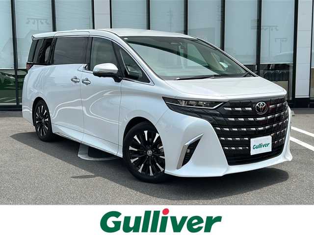 トヨタ アルファードハイブリット エグゼクティブ ラウンジ 岐阜県 2023(令5)年 4.8万km ホワイトパールクリスタルシャイン 純正メモリーナビ　/全周囲カメラ　/純正後席モニター　/４ＷＤ　/ガラスルーフ　/クルーズコントロール追従走行あり/ＷＡＣ　/純正ＥＴＣ２．０　/パワーシート全席　/フルセグテレビ　/オートライト　/ドライブレコーダー前後　/３列シート/プッシュスタート/100V電源/スマートキー/Blue tooth接続/USB入力端子/電動リアゲート/電動格納サードシート/純正フロアマット/レザーシート/シートヒーター全席/エアシート全席/両側パワースライドドア/純正アルミホイール/ABS/横滑り防止装置/コーナーセンサー前後/レーンキープアシスト/盗難防止装置/オートマチックハイビーム/LEDヘッドライト/エアバッグW/衝突被害軽減システム/カーテンエアバッグ/電子インナーミラー
