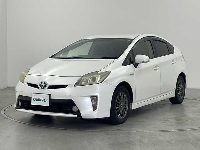 トヨタ プリウス S 群馬県 2012(平24)年 12.6万km ホワイトパールクリスタルシャイン 純正ナビ　バックカメラ　ワンセグＴＶ　ＡＵＸ　ＥＴＣ　ステアリングリモコン　レザー調シートカバー　電動格納ミラー　スマートキー 社外15インチアルミホイール　HIDヘッドライト　オートライト　禁煙車