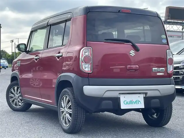 スズキ ハスラー X 道央・札幌 2014(平26)年 12.6万km フェニックスレッドパール/ブルーイッシュブラックパール 4WD/社外オーディオ/FM/AM/CD/AUX/衝撃被害軽減システム/ダウンヒルアシストコントロール/アイドリングストップ/横滑り防止システム/電動格納ミラー/前後ドラレコ/レーダー(AR-111EA)/D席シートヒーター/ETC/プッシュスタート/スマートキー/サマータイヤ純正AW付積込/165/60R15    2022年　山5mm