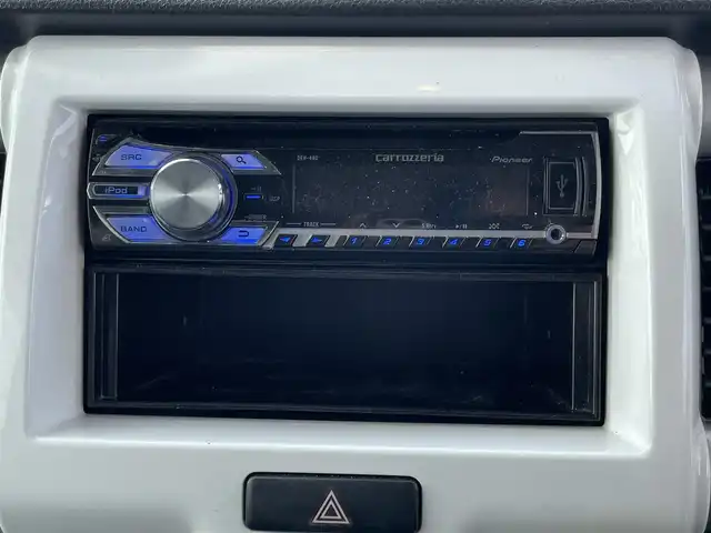 スズキ ハスラー X 道央・札幌 2014(平26)年 12.6万km フェニックスレッドパール/ブルーイッシュブラックパール 4WD/社外オーディオ/FM/AM/CD/AUX/衝撃被害軽減システム/ダウンヒルアシストコントロール/アイドリングストップ/横滑り防止システム/電動格納ミラー/前後ドラレコ/レーダー(AR-111EA)/D席シートヒーター/ETC/プッシュスタート/スマートキー/サマータイヤ純正AW付積込/165/60R15    2022年　山5mm
