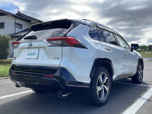 トヨタ ＲＡＶ４ ＰＨＶ G Z 福島県 2021(令3)年 4.9万km ホワイトパールクリスタルシャイン 純正ナビ/BT/フルセグTV、/バックカメラ/アラウンドビューモニター/ETC/純正フロアマット/オートライト/オートハイビーム/レーンキープアシスト/ステアリングヒーター/パワーバックドア/ブレーキホールド/ルーフレール/PHEV/