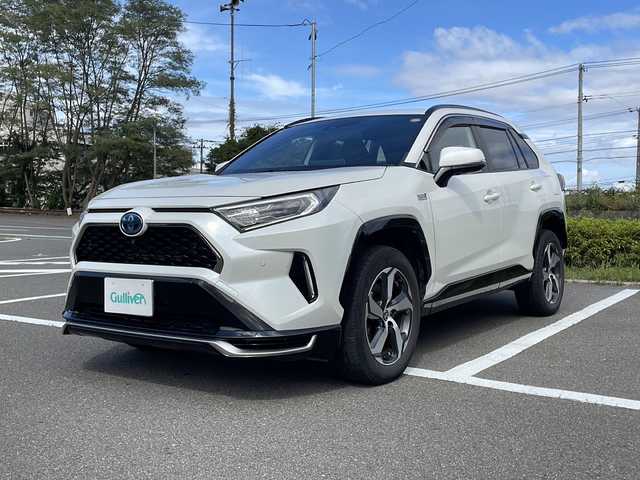 トヨタ ＲＡＶ４ ＰＨＶ G Z 福島県 2021(令3)年 4.9万km ホワイトパールクリスタルシャイン 純正ナビ/BT/フルセグTV、/バックカメラ/アラウンドビューモニター/ETC/純正フロアマット/オートライト/オートハイビーム/レーンキープアシスト/ステアリングヒーター/パワーバックドア/ブレーキホールド/ルーフレール/PHEV/