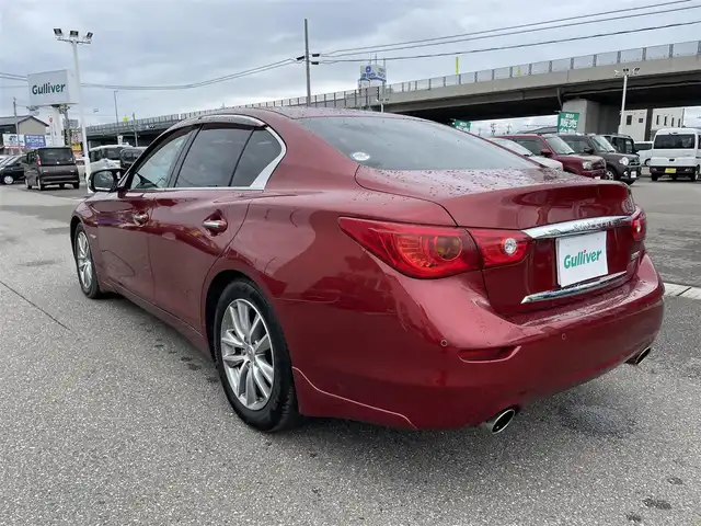 日産 スカイライン ハイブリッド 350GT Type P 石川県 2014(平26)年 6.4万km ラディアントレッド 純正メモリーナビ/フルセグTV/アラウンドビューモニター/LEDヘッドライト/ETC/黒革シート/シートヒーター/インテリキー/プッシュスタート/レーダークルーズ/衝突軽減ブレーキ/純正アルミホイール/保証書
