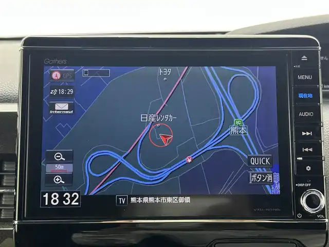 ホンダ Ｎ ＢＯＸ カスタム G L ターボ ホンダセンシング 熊本県 2019(令1)年 3.5万km ブリリアントスポーティブルーメタリック2トーン 純正８インチナビVXU-195NBi（ＣＤ・ＤＶＤ・フルセグ・ＢＴ・ＳＤ・ＡｐｐｌＣａｒＰｌａｙ・ＵＳＢ）/バックカメラ　/社外前後ドライブレコーダー　/ビルトインＥＴＣ　/両側パワースライドドア　/レーダークルーズコントロール/衝突軽減ブレーキ/レーンキープアシスト/横滑り防止/アイドリングストップ/車線逸脱警報/ハーフレザーシート/純正フロアマット/純正１５インチAW/オートライト/LEDヘッドライト/フォグライト/スマートキー/プッシュスタート/スペアキー1本/取扱説明書