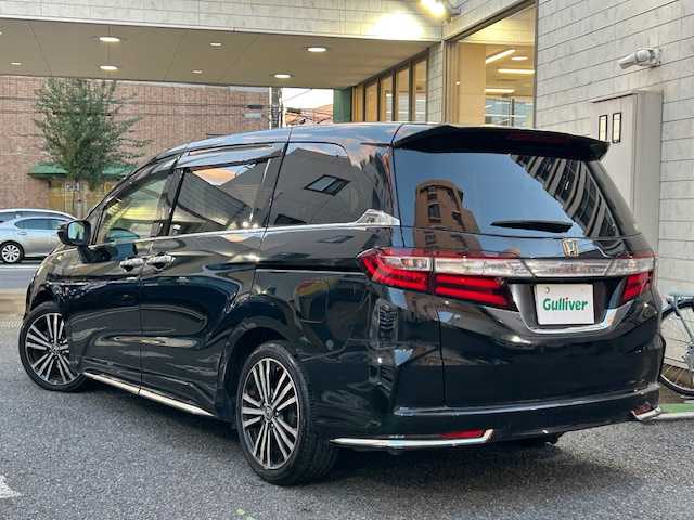 ホンダ オデッセイ アブソルート EX 東京都 2014(平26)年 8.4万km クリスタルブラックパール 純正ナビ/　＜フルセグTV/CD/DVD/Bluetooth/HDMI＞/全方位カメラ/ETC/フリップダウンモニター/両側パワースライド/衝突軽減ブレーキ/レーダークルーズ/ブラインドスポットモニター/革シート/前席シートヒーター/革巻きステアリング/純正フロアマット/ドアバイザー/取扱説明書/保証書