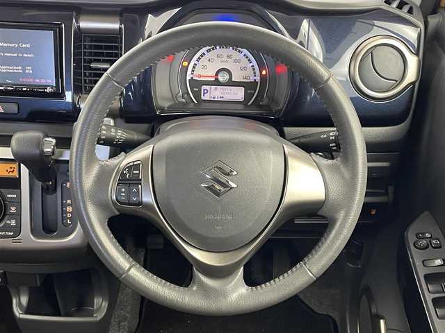 スズキ ハスラー Jスタイル Ⅲ 埼玉県 2018(平30)年 5万km アクティブイエロー/スチールシルバー2トーン 社外７インチナビ　スズキセーフティーサポート　バックカメラ　シートヒーター　ETC ドライブレコーダー　ステアリングスイッチ　ツートン　純正アルミホイール　スマートキー  LEDヘッドライト　オートライト