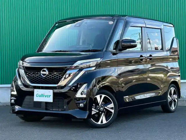 日産 ルークス HWS Gターボ プロパイロットED 宮城県 2022(令4)年 4.4万km ブラック 快適パックA/・プラズマクラスター付リアシーリングファン/・撥水加工シート/・パーソナルテーブル（後席）/・USBソケット（助手席シートバック）/・ロールサンシェード（リアドア）/＝＝＝/プロパイロット/インテリジェントエマージェンシーブレーキ/踏み間違い衝突防止アシスト/インテリジェントLI（車線逸脱防止支援システム）/LDW（車線逸脱警報）/インテリジェントFCW（前方衝突予測警報）/インテリジェントDA（ふらつき警報）/標識認識機能/コーナーセンサー/純正9インチナビ（MM321D-L）/・CD/DVD/・Bluetooth/・フルセグTV/インテリジェントアラウンドビューモニター/ビルトインETC/ドライブレコーダー/ハンズフリーパワースライドドア/革巻きステアリング/ステアリングスイッチ/電動パーキングブレーキ/ブレーキホールド/アダプティブLEDヘッドランプ/フォグランプ/オートライト/スマートキー＆プッシュスタート/スペアキー/電動格納ミラー/純正15インチAW/フロアマット/ドアバイザー
