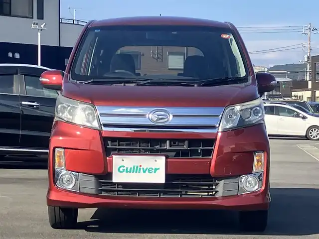 ダイハツ ムーヴ カスタム RS SA 静岡県 2014(平26)年 5.9万km ファイアークォーツレッドM エンジンスタートボタン/パワーウィンドウ/パワーステアリング/アイドリングストップ/ターボ/スマートキー/オートエアコン/ベンチシート/純正フロアマット/純正アルミホイール/布シート/ABS/横滑り防止装置/盗難防止装置/オートライト/LEDヘッドライト/Wエアバッグ/衝突軽減システム/momoステアリング