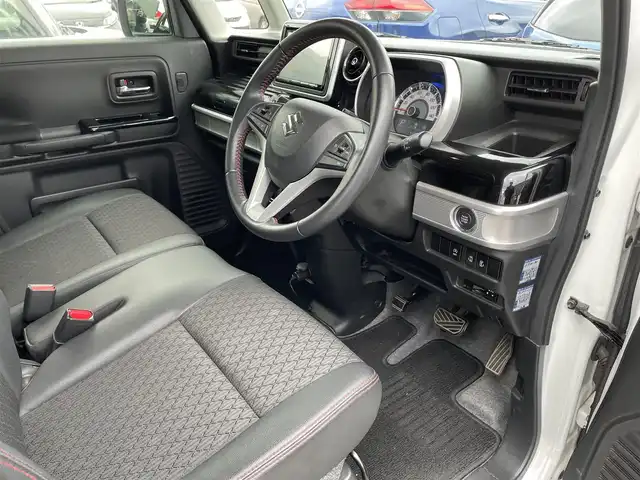 スズキ スペーシア カスタム HYBRID XS ターボ 滋賀県 2018(平30)年 5.5万km ピュアホワイトP 8インチナビ/CD/DVD/USB/Bluetooth/フルセグTV/バックカメラ/ETC/衝突軽減ブレーキ/両側パワースライドドア/クルーズコントロール/ハーフレザーシート/シートヒーター/LEDヘッドライト/純正アルミホイール