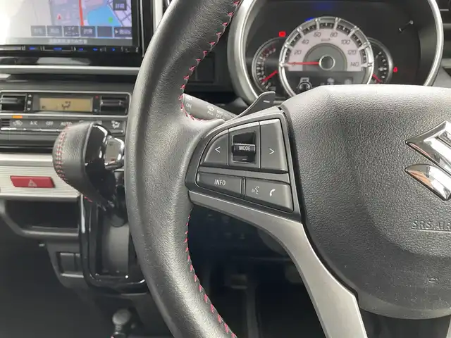 スズキ スペーシア カスタム HYBRID XS ターボ 滋賀県 2018(平30)年 5.5万km ピュアホワイトP 8インチナビ/CD/DVD/USB/Bluetooth/フルセグTV/バックカメラ/ETC/衝突軽減ブレーキ/両側パワースライドドア/クルーズコントロール/ハーフレザーシート/シートヒーター/LEDヘッドライト/純正アルミホイール