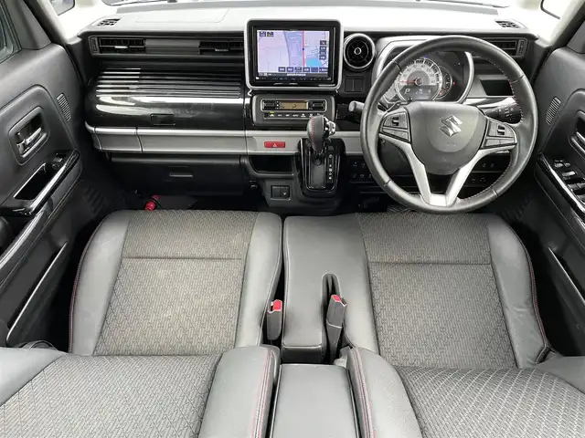 スズキ スペーシア カスタム HYBRID XS ターボ 滋賀県 2018(平30)年 5.5万km ピュアホワイトP 8インチナビ/CD/DVD/USB/Bluetooth/フルセグTV/バックカメラ/ETC/衝突軽減ブレーキ/両側パワースライドドア/クルーズコントロール/ハーフレザーシート/シートヒーター/LEDヘッドライト/純正アルミホイール