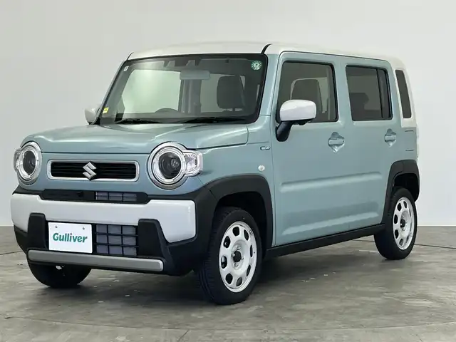 スズキ ハスラー HYBRID G 群馬県 2024(令6)年 0.2万km オフブルーメタリック/ソフトベージュメタリック 純正９インチナビ　全方位カメラ　レーダークルーズコントロール　レーンキープアシスト　衝突軽減ブレーキ　オートマチックハイビーム　シートヒーター　コーナーセンサー　ＬＥＤヘッドライト　ＥＴＣ　禁煙車