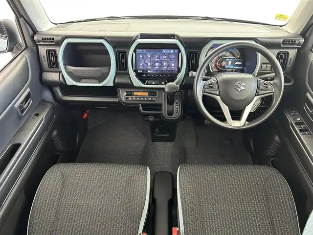 スズキ ハスラー HYBRID G 群馬県 2024(令6)年 0.2万km オフブルーメタリック/ソフトベージュメタリック 純正９インチナビ　全方位カメラ　レーダークルーズコントロール　レーンキープアシスト　衝突軽減ブレーキ　オートマチックハイビーム　シートヒーター　コーナーセンサー　ＬＥＤヘッドライト　ＥＴＣ　禁煙車