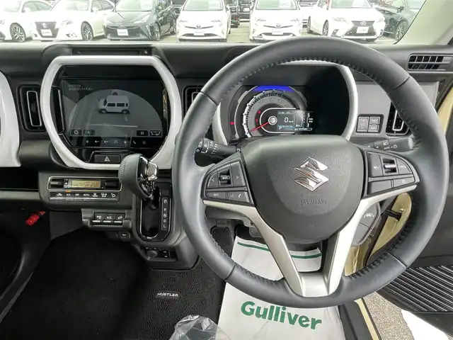スズキ ハスラー HYBRID X 新潟県 2022(令4)年 2.5万km シフォンアイボリーM 純正9インチメモリーナビ/（AppleCarPlay/AndroidAuto/フルセグTV/Bluetooth/USB/CD/DVD）/全方位モニター/ビルトインETC/前席シートヒーター/純正アルミホイール（15インチ）/純正フロアマット/フルタイム4WD/マイルドハイブリッド