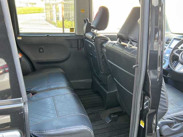 ダイハツ タント カスタム X トップED SA Ⅲ 広島県 2018(平30)年 6万km ブラックマイカメタリック 純正７型SDナビ/CD/DVD/SD/BT/フルセグTV/バックカメラ/スマートアシストIII/・衝突回避支援ブレーキ機能/・誤発進抑制機能(前方＋後方)/・車線逸脱警報機能/・ふらつき警報/・先行車発進お知らせ機能/・オートハイビーム/片側パワースライドドア/シートヒーター/LEDヘッドライト/オートライト/ETC/スマートキー/プッシュスタート/ステアリングスイッチ/サンシェード/純正フロアマット/純正アルミホイール/シートカバー