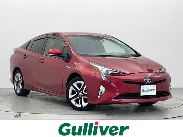 トヨタ プリウス S ツーリングセレクション 宮城県 2018(平30)年 3.6万km エモーショナルレッド 4WD/純正ナビ/(AM/FM/SD/CD)/フルセグTV/Bluetooth/バックカメラ/ETC/前方ドライブレコーダー/レーダークルーズコントロール/レザーシート/シートヒーター/プッシュスタート/スマートキー/オートライト/オートマチックハイビーム/LEDヘッドライト/フォグランプ/ドアバイザー/純正フロアマット/純正17インチアルミホイール