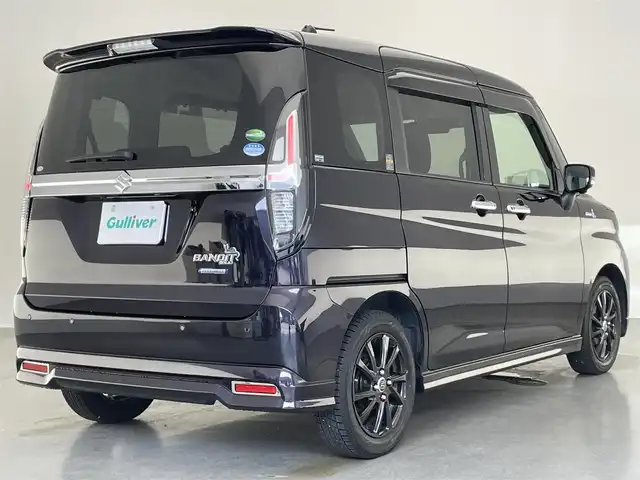 スズキ ソリオ バンディット HV MV 愛知県 2021(令3)年 1.5万km グリッターバイオレットパール 純９型ＤＡナビ　フルセグＴＶ　Ｂｌｕｅｔｏｏｔｈ　全方位カメラ　ＨＵＤ　両側電動スライドドア　前後ドラレコ　衝突軽減　純アルミ付サマータイヤ有　温シート　レーダークルコン　ＬＥＤヘッドライト　禁煙車