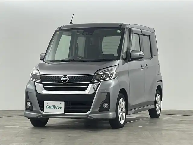 日産 デイズ ルークス ライダーXターボ 福島県 2016(平28)年 4.4万km チタニウムグレーメタリック 純正メモリナビゲーション /【AM/FM/DVD/CD/Bluetooth/フルセグ】/型番:MM316D-W/アラウンドビューモニター/両側パワースライドドア /ETC　/エマージェンシーブレーキ　/ターボ車　/ドライブレコーダー　/革巻きステアリング　/ステアリングスイッチ　/プッシュスタート　/・スマートキー　/・スペアキー　/LEDライト　/・オート/フォグライト/純正フロアマット