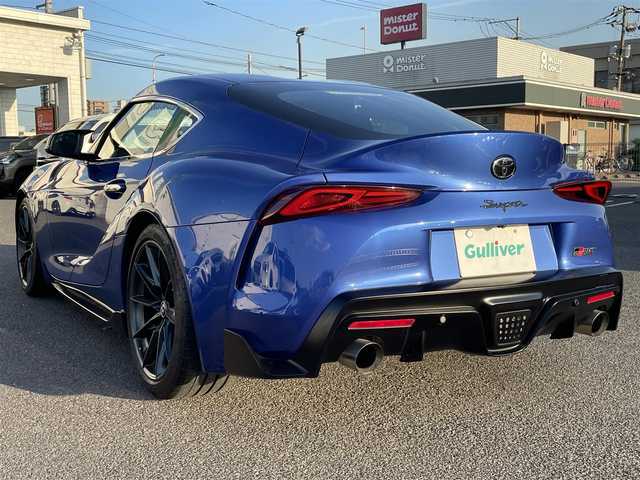 トヨタ スープラ RZ 広島県 2023(令5)年 1.3万km 青 RACECHIP（+73ps・+85Nm）/本革シート（タンカラー）/・シートヒーター/・パワーシート/革巻きステアリング（タンカラー×ブラック）/レッドキャリパー/純正ナビ（AM/FM/フルセグTV/Bluetooth）/バックカメラ/ETC/前後ドラレコ（デジタルインナーミラー一体型）/JBLプレミアムサウンド/レーダークルーズコントロール/衝突被害軽減ブレーキ/車線逸脱警報/ブラインドスポットモニター/コーナーセンサー/カラーヘッドアップディスプレイ