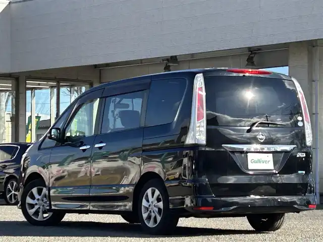 日産 セレナ ハイウェイスター Vセレクション 宮城県 2012(平24)年 11.6万km スーパーブラック 1オーナー//純正ＳＤナビ（フルセグＴＶ、ラジオ、ＤＶＤ、CD、ＣＤ、ＢＴ）//純正ＡＷ//ビルトインＥＴＣ//ムーンルーフ//両側パワースライドドア//クルコン//スペアキー//キーレス//社外AW//バックカメラ//プッシュスタート