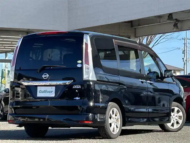 日産 セレナ ハイウェイスター Vセレクション 宮城県 2012(平24)年 11.6万km スーパーブラック 1オーナー//純正ＳＤナビ（フルセグＴＶ、ラジオ、ＤＶＤ、CD、ＣＤ、ＢＴ）//純正ＡＷ//ビルトインＥＴＣ//ムーンルーフ//両側パワースライドドア//クルコン//スペアキー//キーレス//社外AW//バックカメラ//プッシュスタート