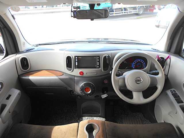 日産 キューブ 15X Vセレクション 栃木県 2008(平20)年 11.3万km スーパーブラック 純正メモリーナビ・ワンセグTV・DVD再生/      (HP308-W) /バックカメラ/前後ドライブレコーダー/ETC/社外15インチアルミホイール/プッシュスタート/スマートキー/フォグランプ/オートライト/チルトステアリング/シートアジャスター/ウインカーミラー/フロアマット/ドアバイザー/Wエアバッグ/ABS/新車保証書/取扱説明書/スペアキー（スマートキー）