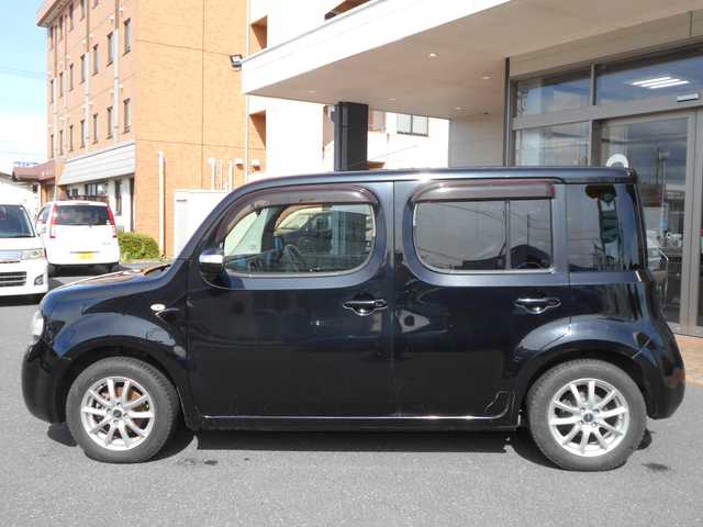 日産 キューブ 15X Vセレクション 栃木県 2008(平20)年 11.3万km スーパーブラック 純正メモリーナビ・ワンセグTV・DVD再生/      (HP308-W) /バックカメラ/前後ドライブレコーダー/ETC/社外15インチアルミホイール/プッシュスタート/スマートキー/フォグランプ/オートライト/チルトステアリング/シートアジャスター/ウインカーミラー/フロアマット/ドアバイザー/Wエアバッグ/ABS/新車保証書/取扱説明書/スペアキー（スマートキー）