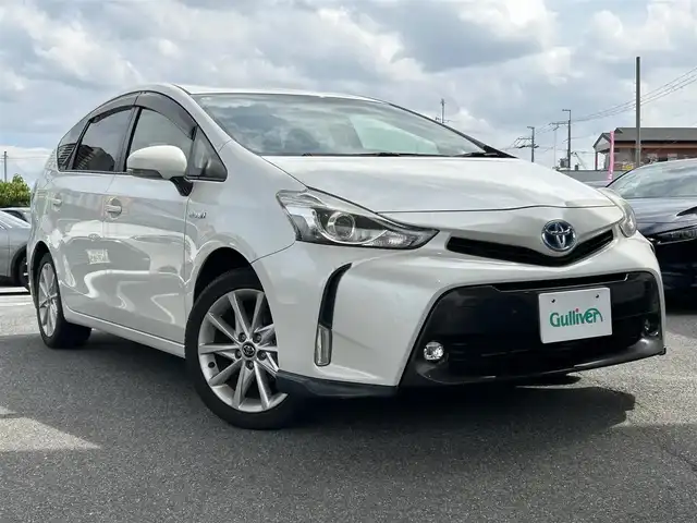 トヨタ プリウス α S ツーリングセレクション 奈良県 2015(平27)年 3.5万km ホワイトパールクリスタルシャイン ワンオーナー/フルセグテレビ/バックカメラ/Bluetooth/ドアバイザー/ビルドインETC/オートライト（LED）/スマートボタン/追従式クルーズコントロール/取扱説明書/保証書/スペアキー/純正ナビ