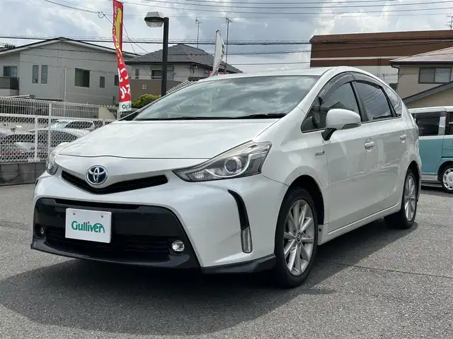 トヨタ プリウス α S ツーリングセレクション 奈良県 2015(平27)年 3.5万km ホワイトパールクリスタルシャイン ワンオーナー/フルセグテレビ/バックカメラ/Bluetooth/ドアバイザー/ビルドインETC/オートライト（LED）/スマートボタン/追従式クルーズコントロール/取扱説明書/保証書/スペアキー/純正ナビ