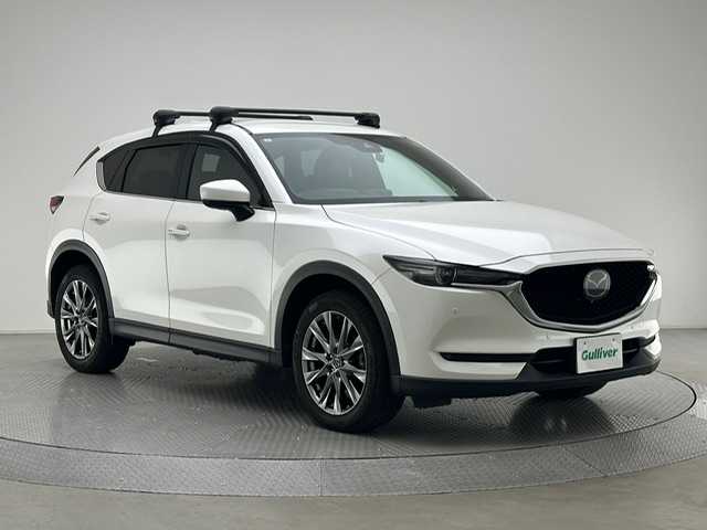 マツダ ＣＸ－５ XD エクスクルーシブモード 兵庫県 2019(令1)年 9.7万km スノーフレイクホワイトパールマイカ 純正ナビ/（BT、CD、DVD、フルセグTV）/パワーバックドア/BOSEサウンド/追従式クルーズコントロール/オートホールド/全方位カメラ/メモリ機能付きパワーシート/シートヒーター/エアシート/レザーシート/ブラインドスポットモニター/ルーフキャリア/前後ドライブレコーダー/ETC/LEDヘッドライト/衝突被害軽減ブレーキ/オートライト/前後コーナーセンサー/純正アルミホイール/ターボ付き